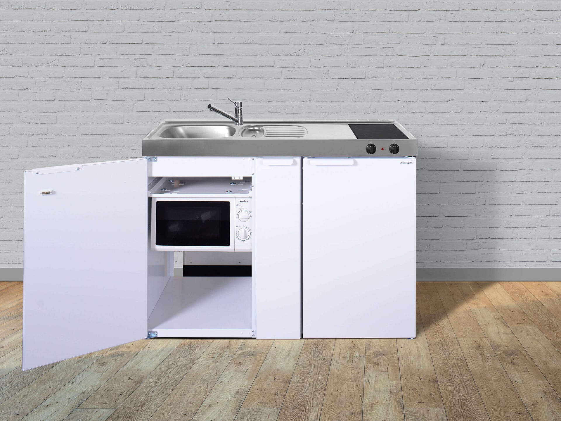 Miniküche Kitchenline MKM 120 A - Mit Mikrowelle & Auszug – Bild 3