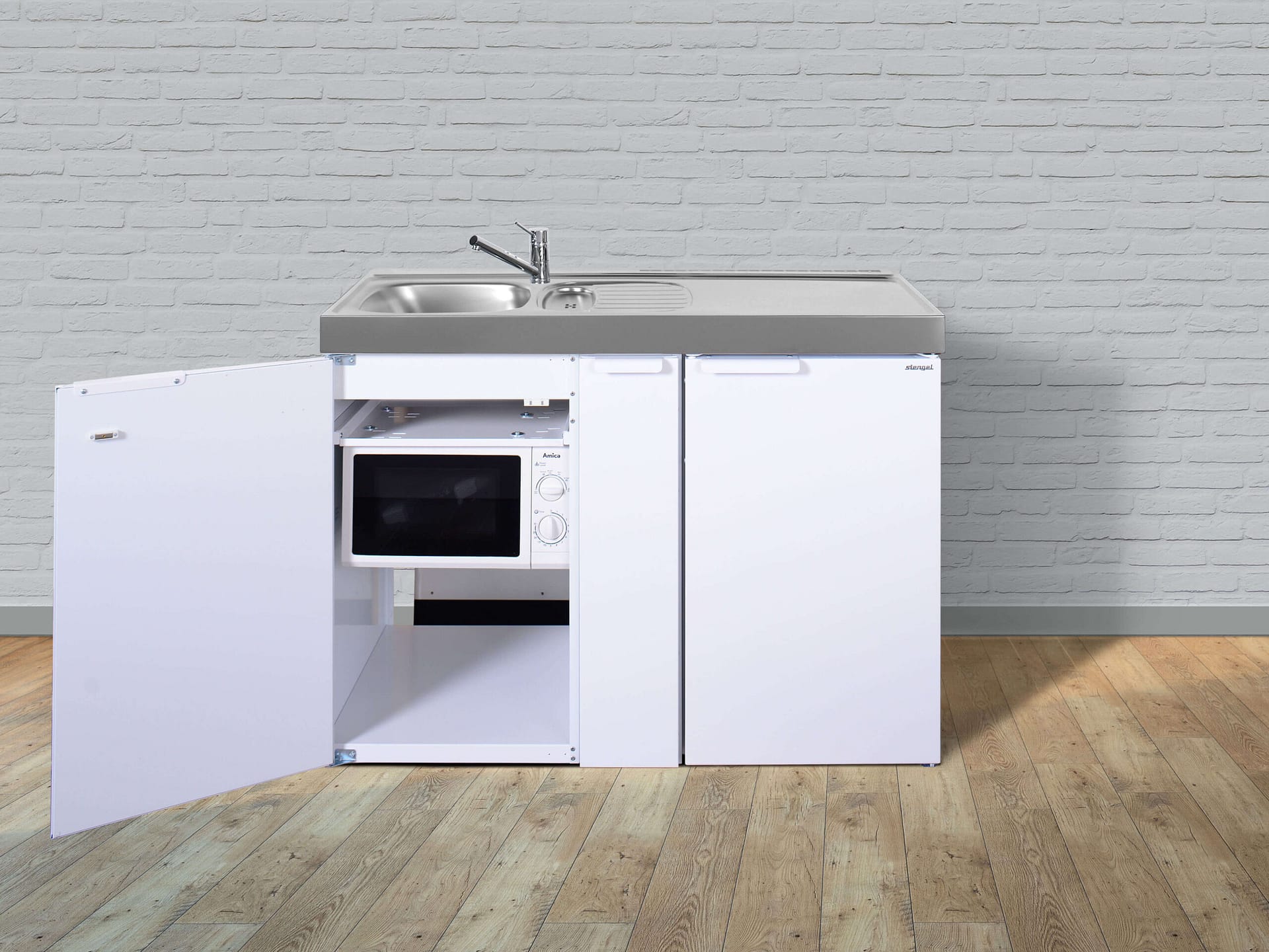 Miniküche Kitchenline MKM 120 A - Mit Mikrowelle & Auszug – Bild 2