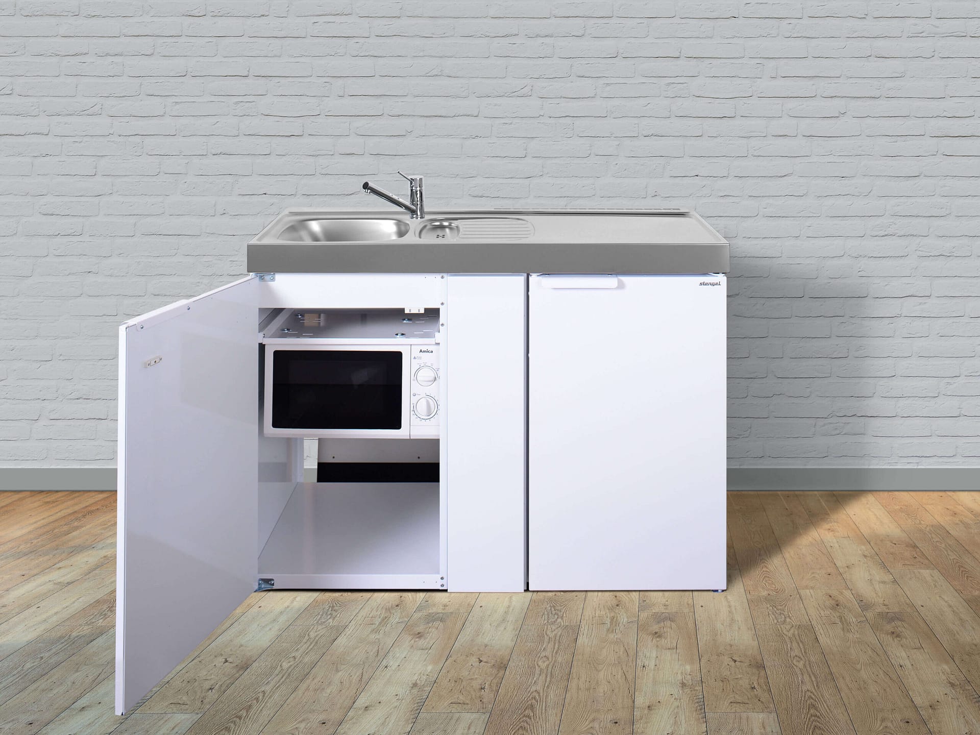 Miniküche Kitchenline MKM 120 - Mit Mikrowelle & Kühlschrank – Bild 3