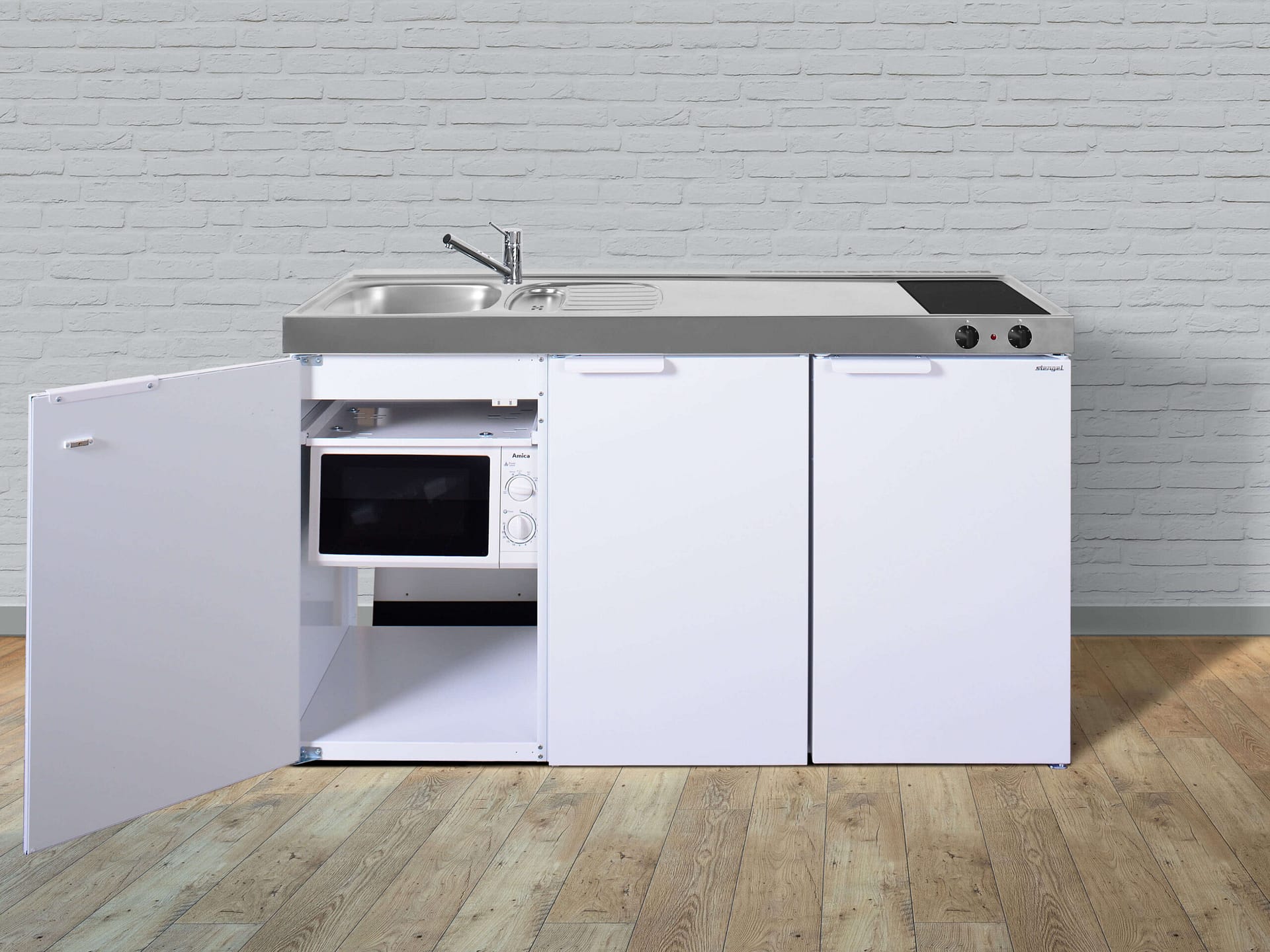 Miniküche Kitchenline MKM 150 - Mit Mikrowelle & Kühlschrank – Bild 3