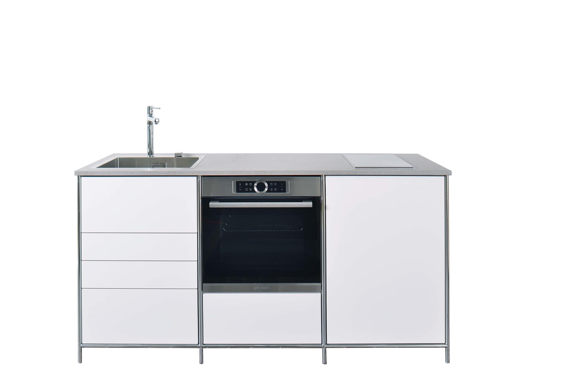 SSC Premium 190 Weiß - Mit 4 Schubladen, Backofen & Kühlschrank
