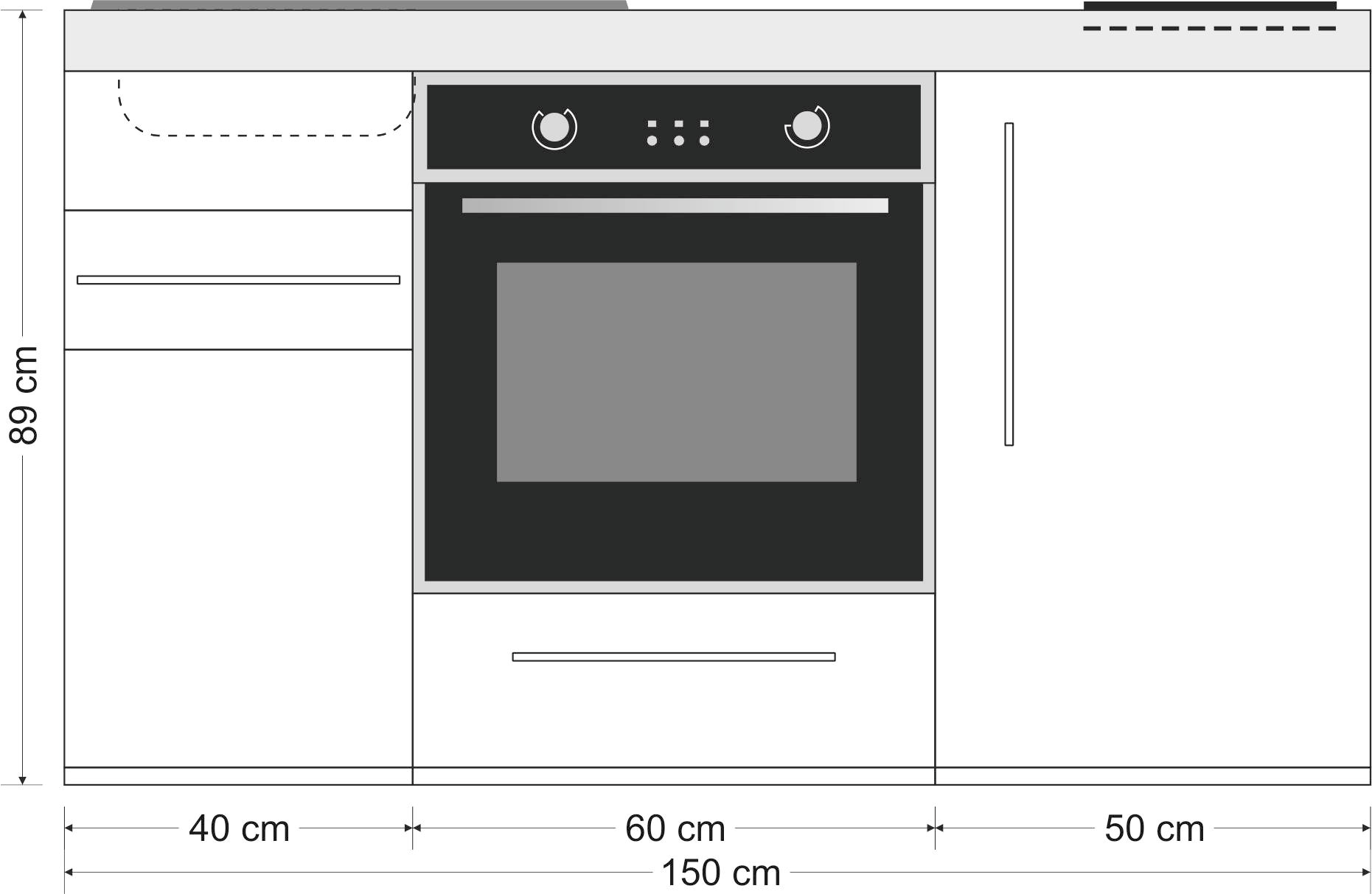 Miniküche Premiumline MPB 150 - Mit Backofen & Kühlschrank – Bild 3
