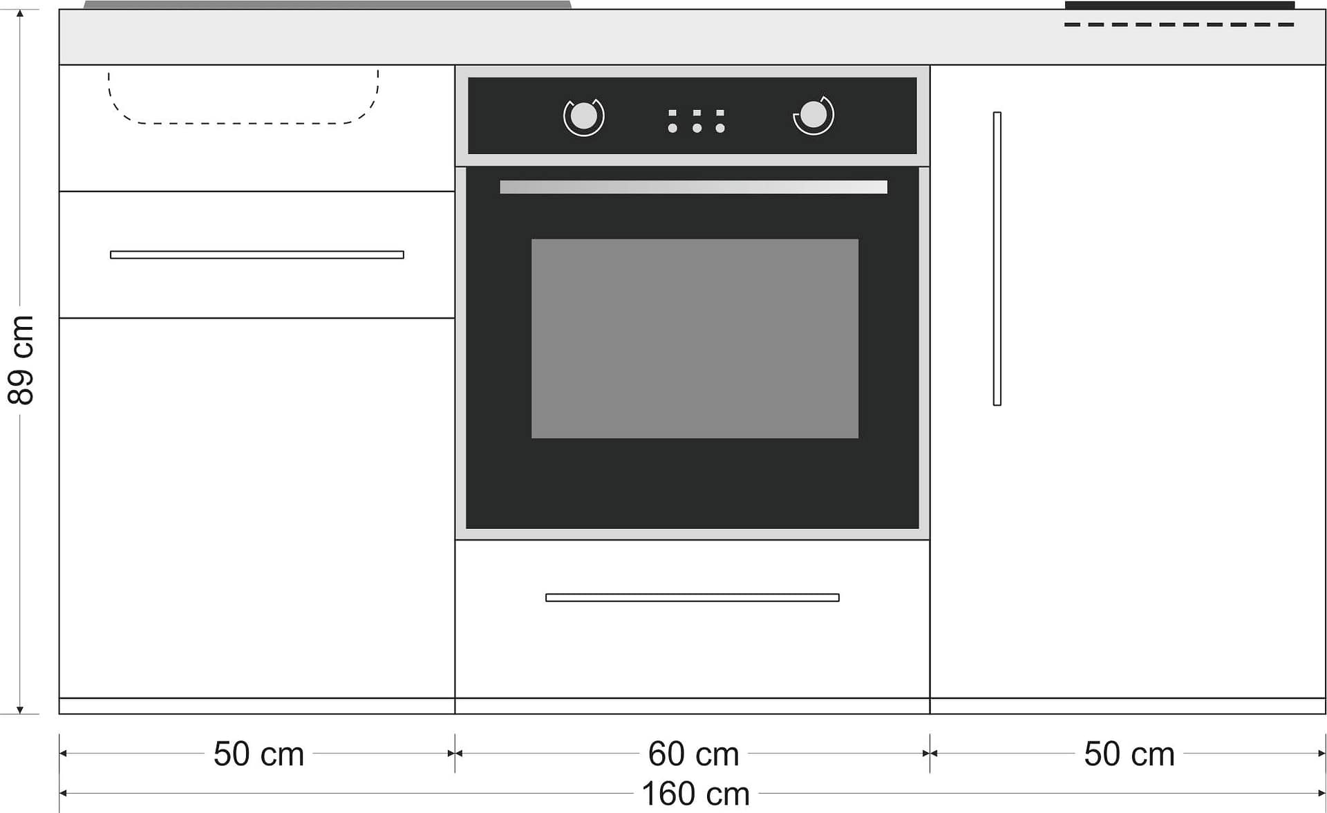 Miniküche Premiumline MPB 160 - Mit Backofen – Bild 3