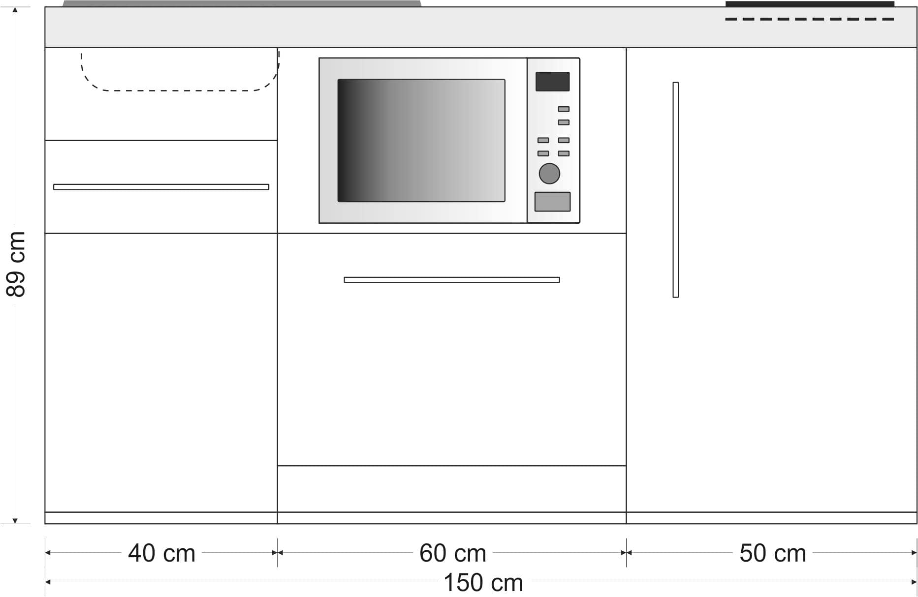 Miniküche Premiumline MPGSM 150 - Mit Geschirrspüler – Bild 4