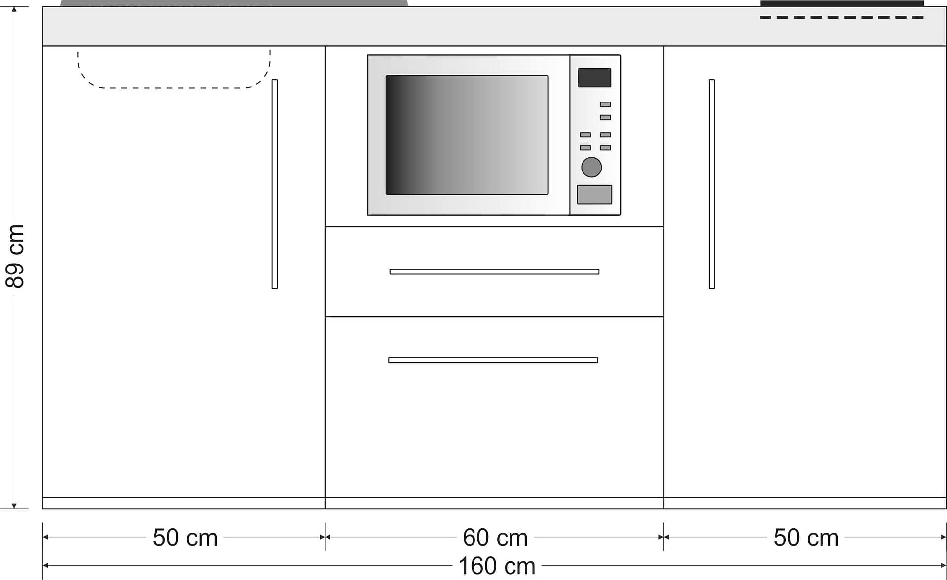 Miniküche Premiumline MPM 160 - Mit Mikrowelle – Bild 4
