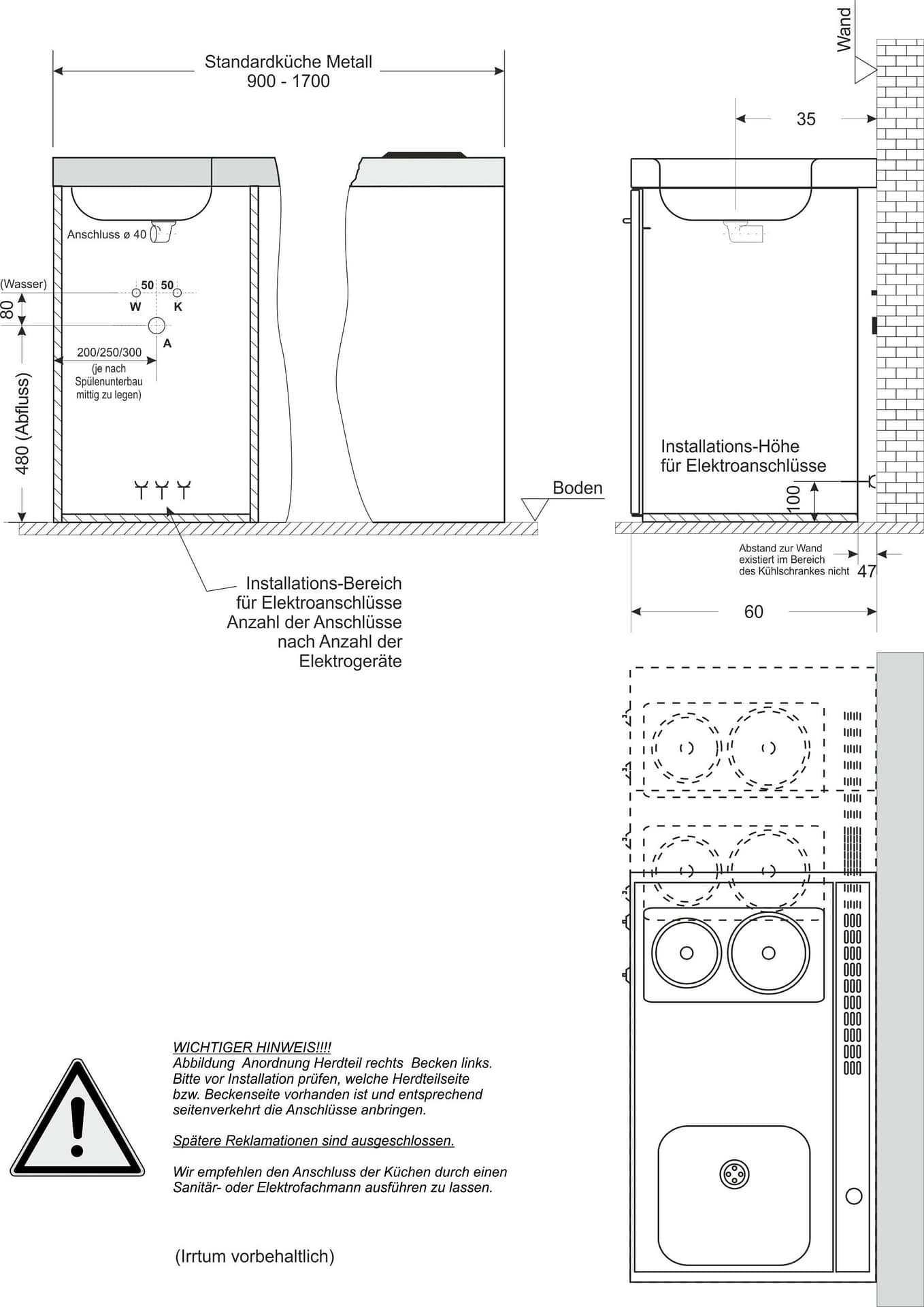 Miniküche Easyline ME 100 - Mit Kühlschrank – Bild 4