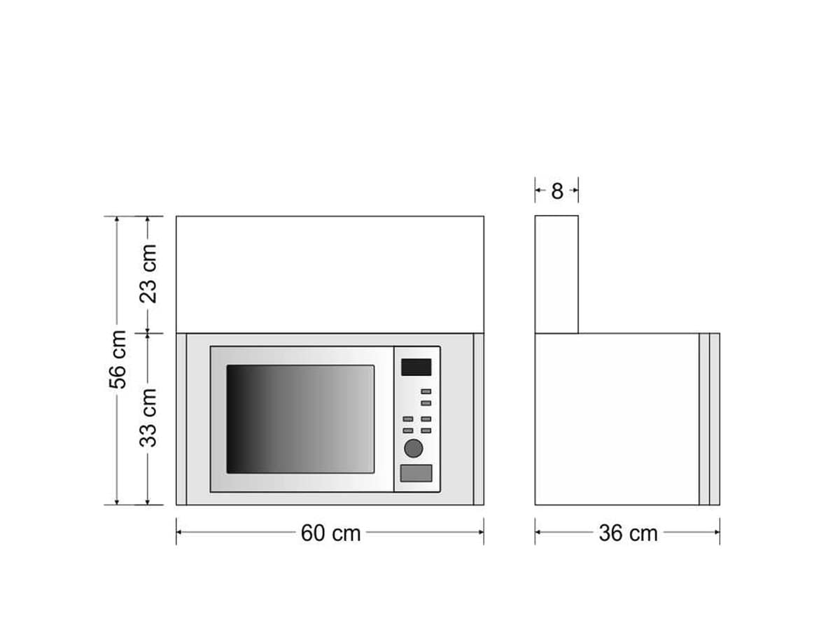 Hängeschrank mit Mikrowelle HSMW 60 Easy,- Kitchen,- Premiumline – Bild 2